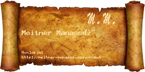 Meitner Manassé névjegykártya